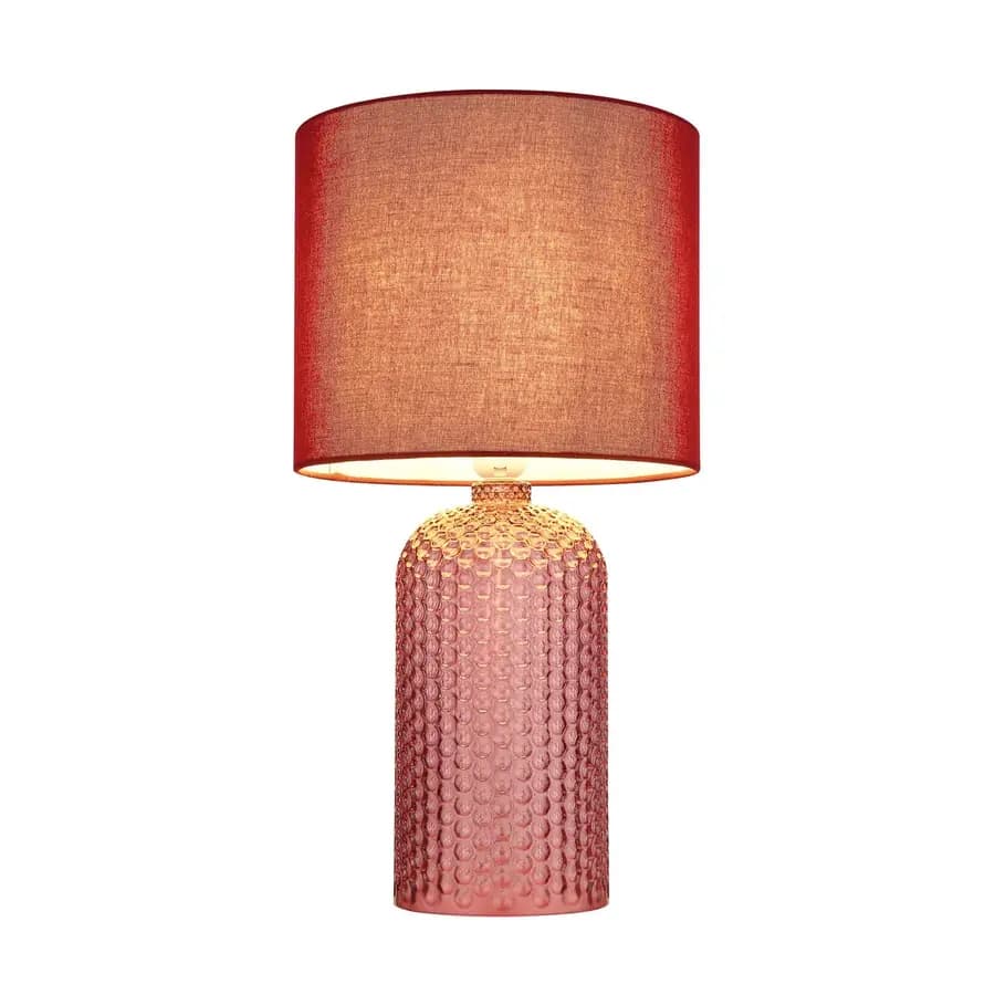 LAMPARA MESA BASE CRISTAL 9063 C ROJA