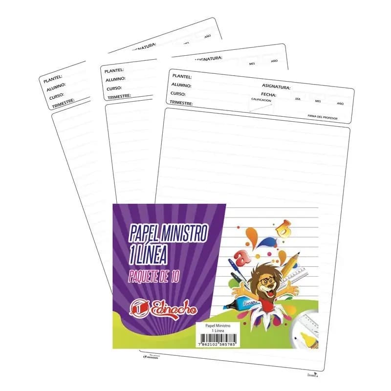 PLIEGO PAPEL MINISTRO PARVULARIO LINEA