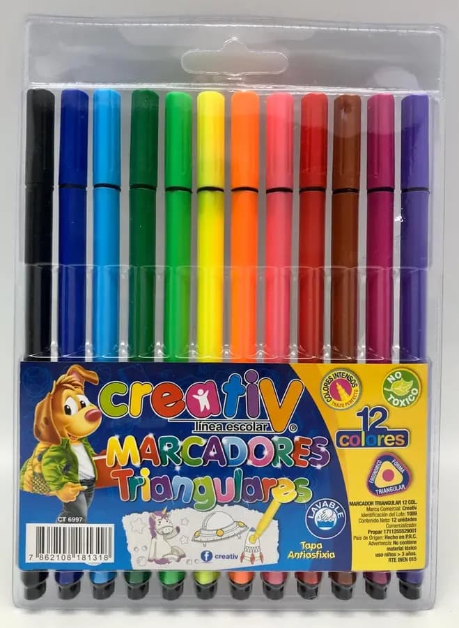 MARCADOR CREATIV X 12COL TRIANGULAR CT6997