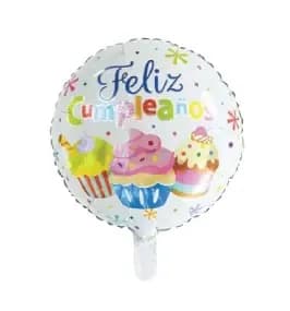 GLOBO ALUMINIO FELIZ CUMPLEANOS CUPCAKES JN 1144