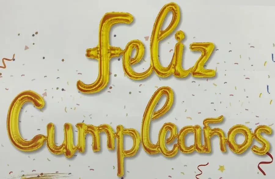 GLOBO LETRAS FELIZ CUMPLEANOS 396-12 DORADO