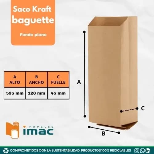 BULTO FUNDA KRAFF BAGUETTE 2000UN