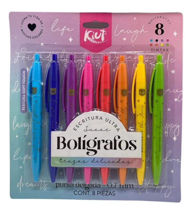 ESFERO ESTUCHE X 8COL KIUT RETRAC. 0.7MM