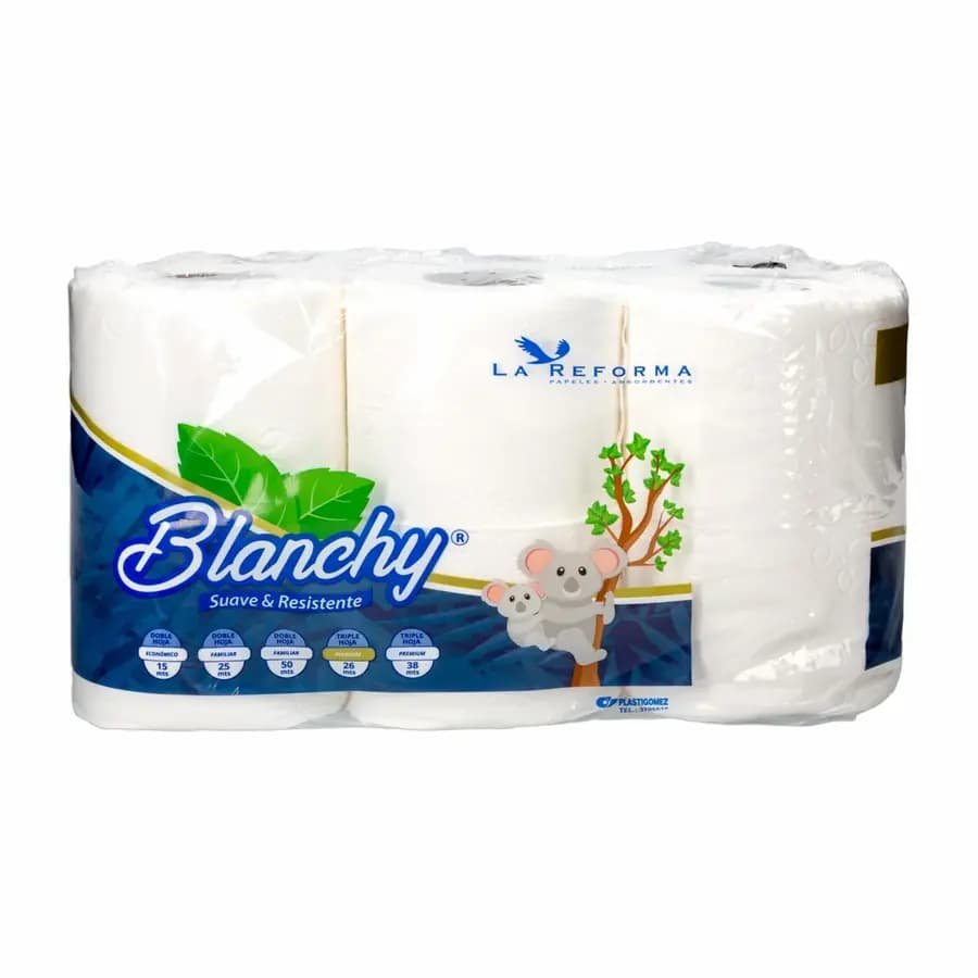 PAQUETE PAPEL HIG. BLANCHY X 6UN 2H 15MT