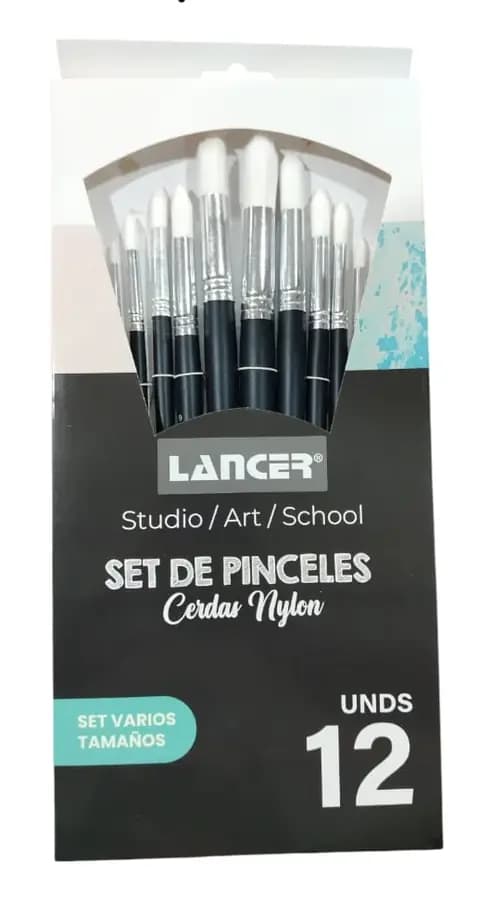 PINCEL SET X 12UN CERDAS NYLON PF.3069