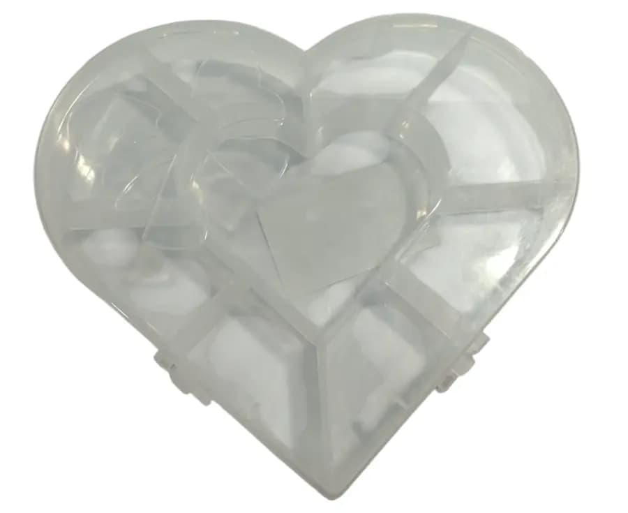 CAJA PLASTICA CORAZON TRANSP JB25-0313