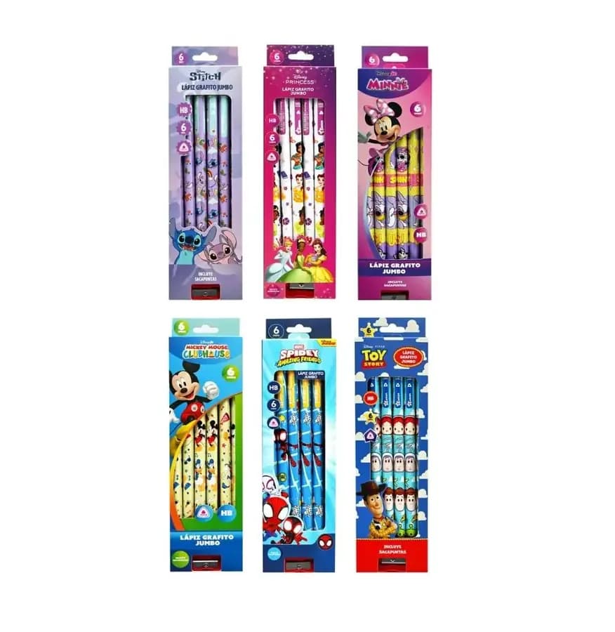 LAPIZ X 6UN LANCER JUMBO TRIANG SPIDEY HB +SACAP